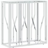 Maison Chic konzolna miza - miza ob steni 70x30x70 cm nerjaveče jeklo in steklo, (21786501) | Shoptok.si
