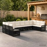  Sjedeća garnitura za vrt 10 kom. Crna poliratan 70.5 x 62 x 70 cm | shoptok.hr