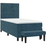 Box spring krevet s madracem tamnoplavi 80 x 200 cm baršunasti | shoptok.hr