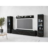 Livetastic Dnevni Regal Vera, Črna Marmorirana, 4-Delno, Led | Shoptok.si