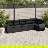 vidaXL 6-dijelni set vrtnih sofa s jastucima crni od poliratana | shoptok.hr
