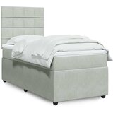 Box spring krevet s madracem svjetlosivi 100x200 cm baršunasti | shoptok.hr