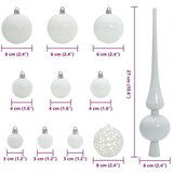 vidaXL Set božičnih okraskov med 150 LED 61 pcs Bela Plastika | Shoptok.si