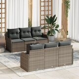 vidaXL 7-dijelni set vrtnih sofa s jastučićima siva poli ratan Cijene