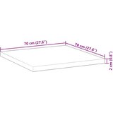 Stolna ploča četvrtasta 70x70x2 cm od masivnog drva bagrema | shoptok.hr