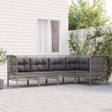 Maison Chic Seti vrtnega pohištva - Vrtna garnitura - Vrtni pohištvo set 5-delna z blazinami siv poli ratan, (21820113) | Shoptok.si