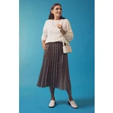 DEFACTO Traditional A Cut Flower Crepe Maxi Skirt