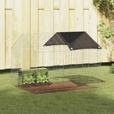 vidaXL Kletka za zajce srebrna 400 x 78 x 78 cm Cinkana jeklena | Shoptok.si