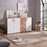 Mömax komoda ina 04, barva hrasta, bela | Shoptok.si