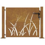  Vrtna vrata 100x100 cm Corten čelik dizajn s travom | shoptok.hr