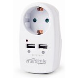 Gembird EG-ACU2-02 2-portni USB punjac sa prolaznom AC uticnicom, 2,1 A, bela | ePonuda.com