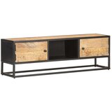 vidaXL TV omarica z izrezljanimi vrati 130x30x40 cm mangov les | Shoptok.si