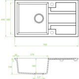 LAVEO barbados, siva 760x440/180 mm | ePonuda.com