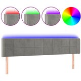 Maison Chic LED Posteljno vzglavje - Vzglavna omarica - Nočna omarica svetlo sivo 203x16x78/88 cm žamet, (21710041) | Shoptok.si
