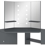 vidaXL Kutni toaletni stolić s LED svjetlom sivi 111 x 54 x 141,5 cm | shoptok.hr