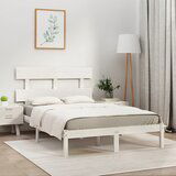 Maison Chic Posteljni okvir - Dvoposteljna postelja - Zakonska postelja bel iz trdnega lesa 180x200 cm-J3101, (21760333) | Shoptok.si
