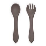 Petite&Mars Take&Match Silicone Cutlery pribor Bitter Cocoa 6m+ 2 kos | Shoptok.si