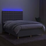  box spring s madracem LED svjetlosivi 140x190 cm tkanina | shoptok.hr