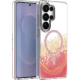 Onasi Marmor Glitter MagSafe za Samsung Galaxy S26 Ultra 5G - prozorno roza z bleščicami | Shoptok.si