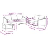  3-dijelni set sofa s jastucima smeđi od tkanine | shoptok.hr