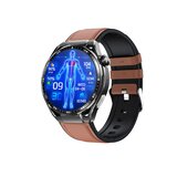 INF Pametna ura z EKG-jem, monitorjem srčnega utripa, sledilnikom telesne pripravljenosti in več športnimi načini Black and Brown Leather strap, (5000306724) | Shoptok.si