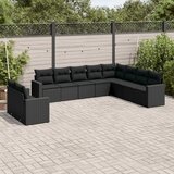  10-dijelni set vrtnih sofa s jastucima crni od poliratana | shoptok.hr