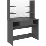 The Living Store Toaletna mizica z LED lučkami 100x40x135 cm MDF siva - Mizica Za Ličenje, (21494802) | Shoptok.si