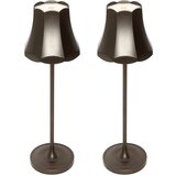QAZQA Set van 2 retro tafellampen donkerbrons oplaadbaar IP44 - Granny | Shoptok.si