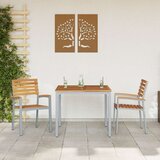  Stacking Garden Chair Siva Smeđa Čelik Drvo Standardna veličina | shoptok.hr