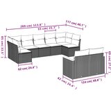  9-dijelni set vrtnih sofa od poliratana s jastucima sivi | shoptok.hr