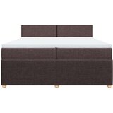  Krevet s oprugama i madracem tamnosmeđi 200x200 cm od tkanine | shoptok.hr