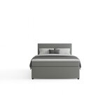 MID.YOU BOXSPRING POSTELJA 140 cm x 200 cm , tekstil, leseni material siva | Shoptok.si