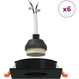 vidaXL Ugrađeni Spotovi 6 kom Četvrtasti GU10 Crni 91x91 mm | shoptok.hr