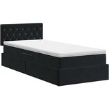  s od storage s uzglavljem Crna 90 x 200 cm Baršun | shoptok.hr