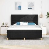 Krevet s opruga kutije s uzglavljem Crna 200 x 180 cm tkanina | Eponuda.com