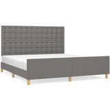  Za krevet s uzglavljem tamnosivi 180 x 200 cm od tkanine | shoptok.hr