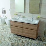 Jika H8144200001041 Cubito 130 x 48,5 cm dvojni keramični umivalnik | Shoptok.si