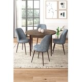 Hanah home Set Trpezarijski sto i 4 stolice, sivo-smeđa | Eponuda.ba