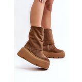 Zazoo 3410 Suede Women's Boots on Chunky Platform Camel | ePonuda.com