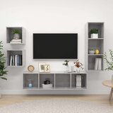 TV 4-dijelni set TV ormarića siva boja betona konstruirano drvo | shoptok.hr