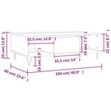  Stolić za kavu bijeli 104 x 60 x 35 cm od konstruiranog drva | shoptok.hr
