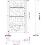 vidaXL Vrtna vrata 105x180 cm preperevanje jeklena ognjena oblika | Shoptok.si