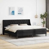  Okvir kreveta s madracem s uzglavljem Crna 180 x 200 cm Baršun | shoptok.hr