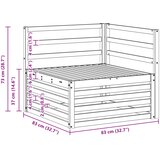 Vanjski kutni kauč Čvrsto drvo akacije Bijela 83 x 83 x 73 cm | shoptok.hr
