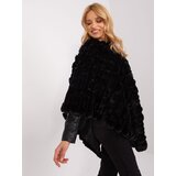 Wool Fashion Italia Poncho-AT-PN-2347.16-black Cene