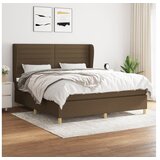  Box spring postelja z vzmetnico temno rjava 160x200 cm blago | Shoptok.si