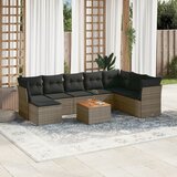 vidaXL 9-dijelni set vrtnih sofa od poliratana s jastucima sivi | shoptok.hr