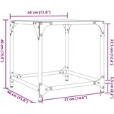 vidaXL Klubska mizica s črno stekleno površino 40x40x40 cm jeklo | Shoptok.si