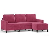  Trosed s stolčkom za noge vinsko rdeč 180 cm žamet | Shoptok.si