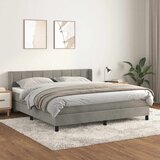  Krevet s oprugama i madracem svjetlosivi 160x200 cm baršunasti | shoptok.hr